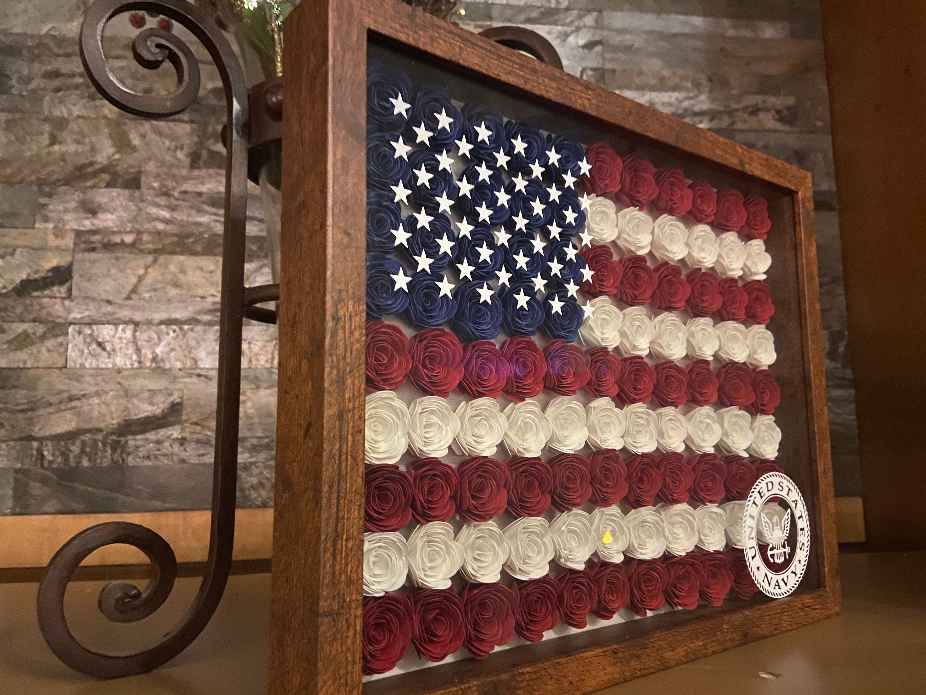 Custom American Flag 11x14 Shadow Box American Flag Home Etsy