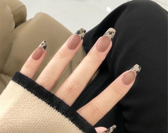 Eggshell Fake Nails With Photos Etsy