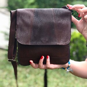 Sac à bandoulière, sac à main Cross body, cadeau personnalisé, sac à main en cuir, cuir patchwork en cuir véritable, sac en cuir à bandoulière, pour mari