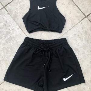 Nike shorts set crop top and shorts set Two pieces Nike set | Etsy