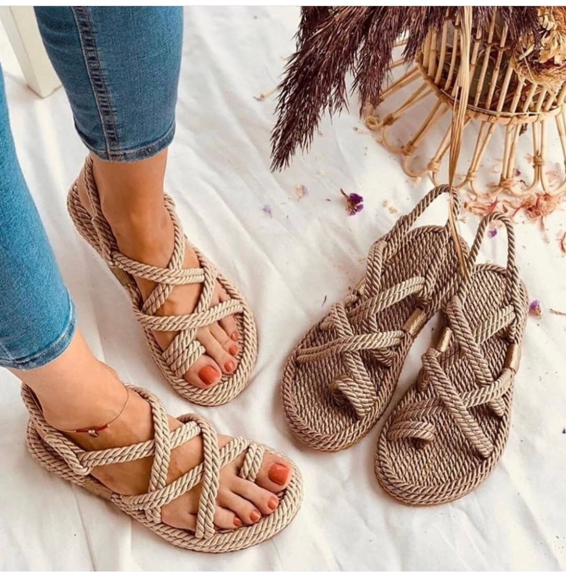 New style women straw Rope Sandal summer sandals Handmade Etsy