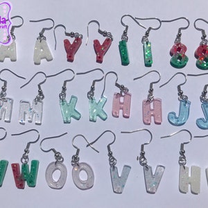 Resin Letter Earrings: Custom Initial Drop Earrings