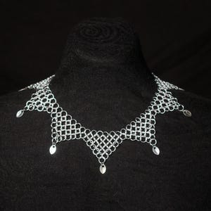 Collar de bufón de malla de malla, gorguera de bufón