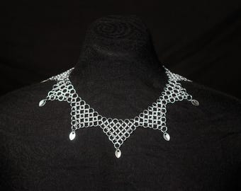 Collar de bufón de malla de malla, gorguera de bufón
