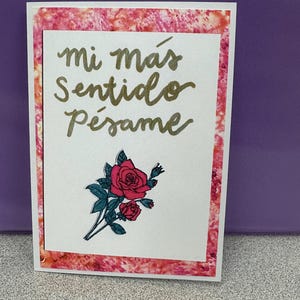 Sympathy, spanische Karte, mi mas sendido pesame,
