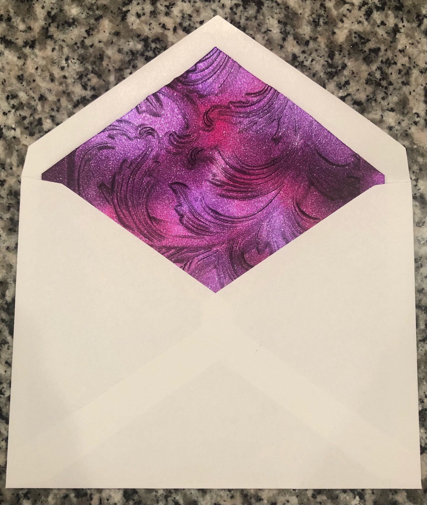 Individual embossed envelopes with marbleized color liners Etsy