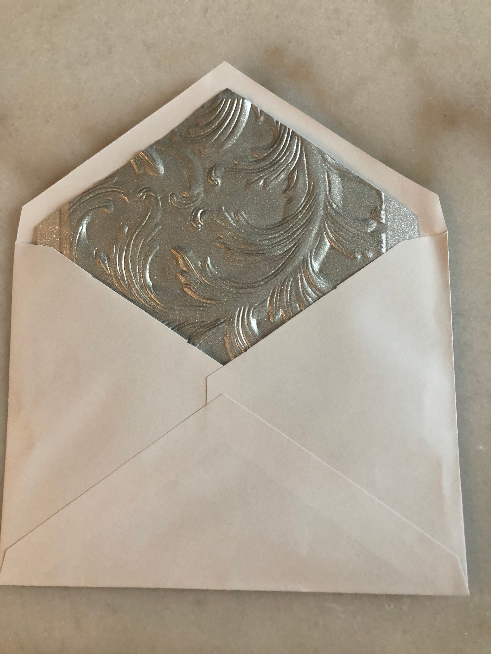 Individual embossed envelopes with marbleized color liners Etsy