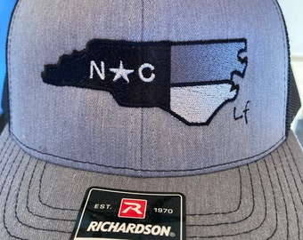 North Carolina State Trucker Hat Fishing Hat Hunting Hat Local Fisher Richardson Hat Snapback