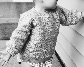 Noel Bobble Sweater Crochet Pattern size 6 month-1 year PDF