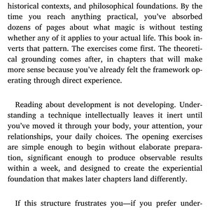 May include: A digital image of a book page with the title "Introduction" at the top. The text describes a unique approach to learning, emphasizing practical exercises before theoretical frameworks. The page is from a digital book.