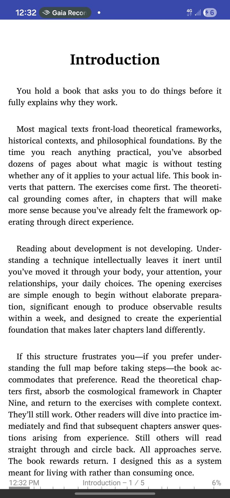 May include: A digital image of a book page with the title "Introduction" at the top. The text describes a unique approach to learning, emphasizing practical exercises before theoretical frameworks. The page is from a digital book.