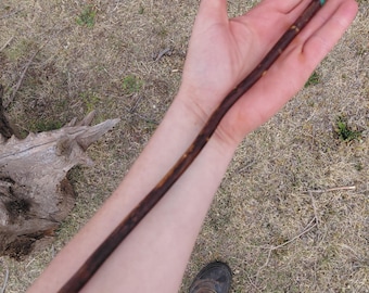 Wild Rose Wood Wand, Clear Quartz, Malachite, Labradorite, Venus Healing Tool