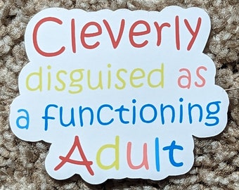 Pegatina divertida para adultos: Calcomanía sarcástica para portátil (holográfica o blanca)