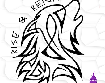 SVG de lobo nórdico: Arte vikingo de ascenso y reinado (descarga digital)