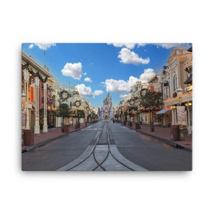 Main Street USA Empty In The Morning Canvas Art