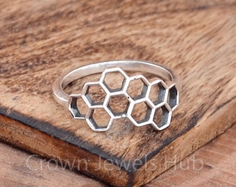 Handmade Sterling Silver Honeycomb Ring
