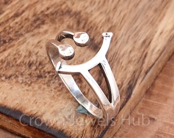 Anello fatto a mano in argento sterling con faccina sorridente, regalo delicato