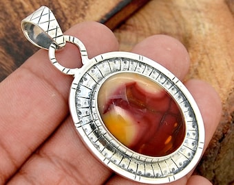 Boho Mookait Jaspis 925 Sterling Silver Hänge