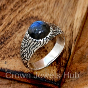 Labradorite Ring, Labradorite Tree Bark Ring, Tree Branch Ring, Bark Texture Ring, Tree Texture Ring, Tree of Life Ring, Trendy Ring