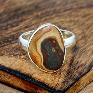 Wonder Stone Statement Ring: Handmade 925 Sterling Silver, Size 7 3/4