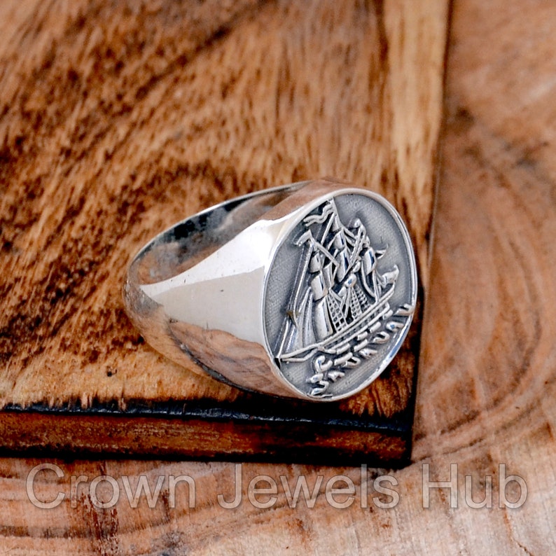 Nautical Ship Ring, Silver Nautical Ring, Nautical Ring, Ship