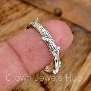Tak Ring, Zilveren Tak Ring, Boom Tak Ring, Tak Textuur Ring, Textuur Ring, Handgemaakte Ring, 925 Sterling Zilveren Ring, Boho Ring