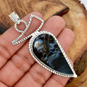 Pietersite Pendant, Pietersite Silver Pendant, Pietersite 925 Silver Pendant, Boho Pendant, Statement Pendant, Silver Pendant, Gift for Her