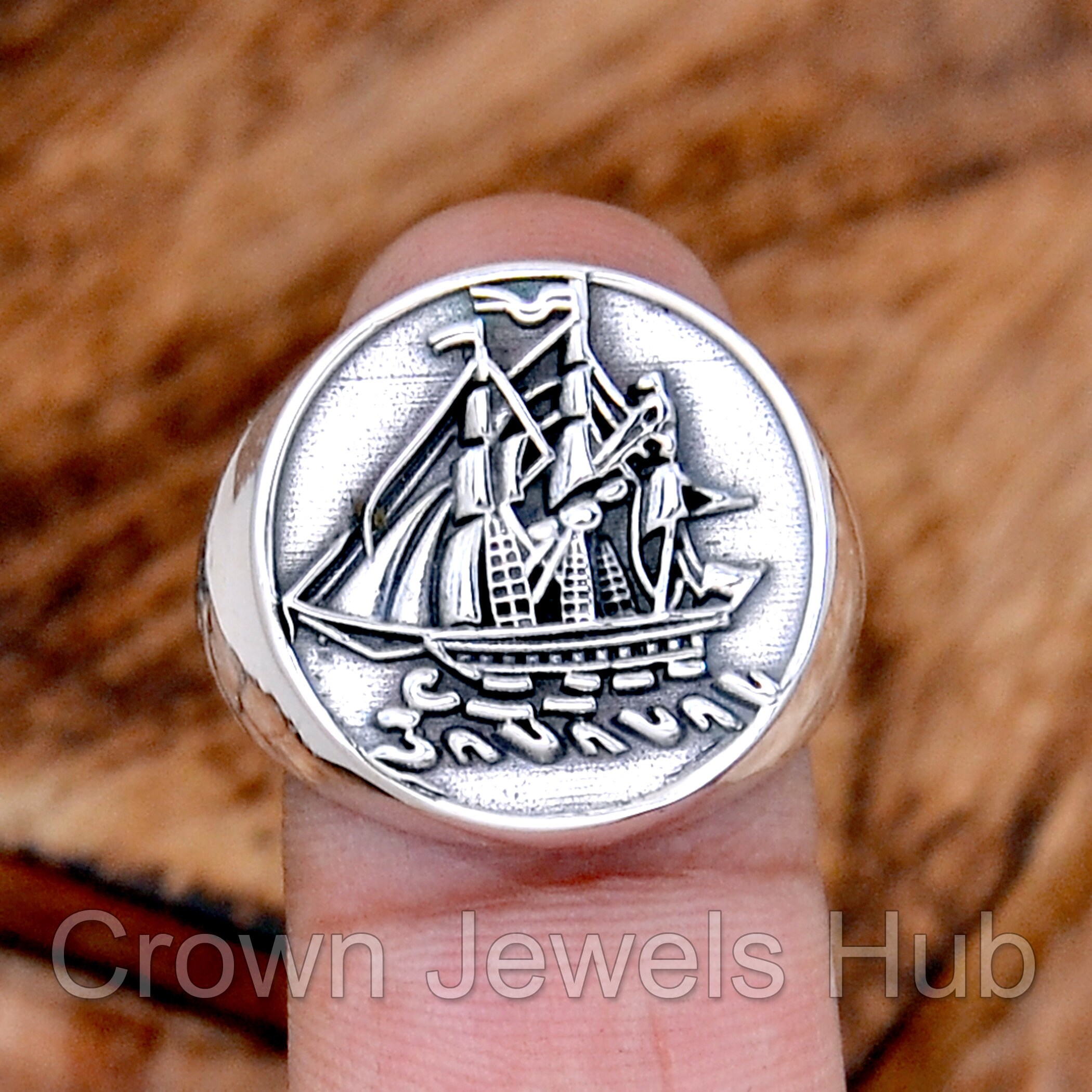 Nautical Ship Ring, Silver Nautical Ring, Nautical Ring, Ship