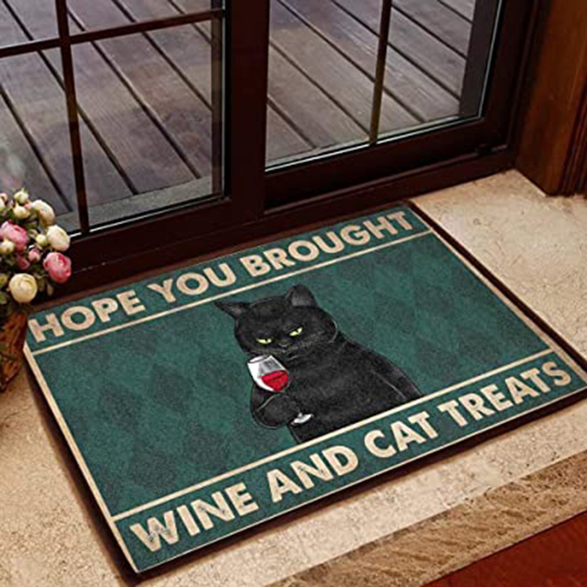 Hope You Brought Wine and Cat Treats Doormat Cat Lover Mat Etsy