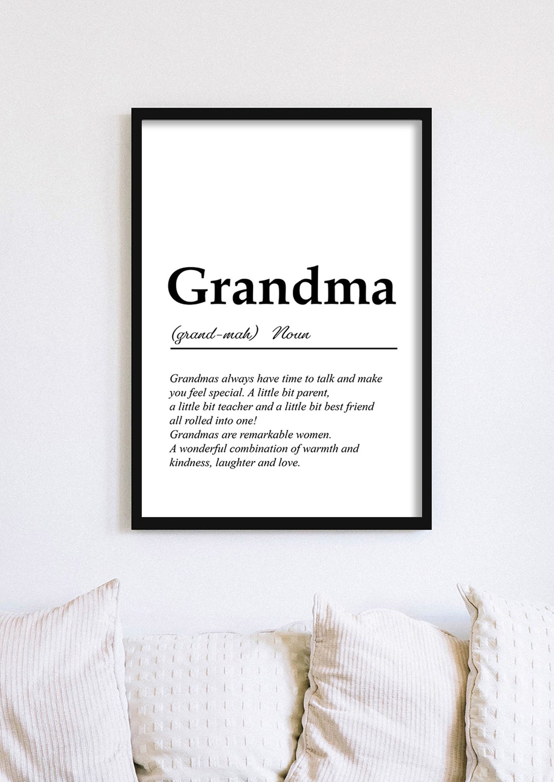 Grandma Definition Wall Print Scandi Print Family Home Etsy