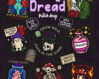 Daily Dread: Gothic Punk humorous Mental Health sew-on patches