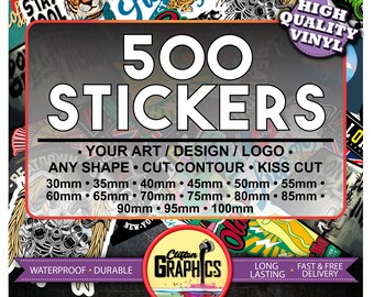300 Custom Sticker Bulk Print Vinyl Your Design Decals Labels - Etsy UK