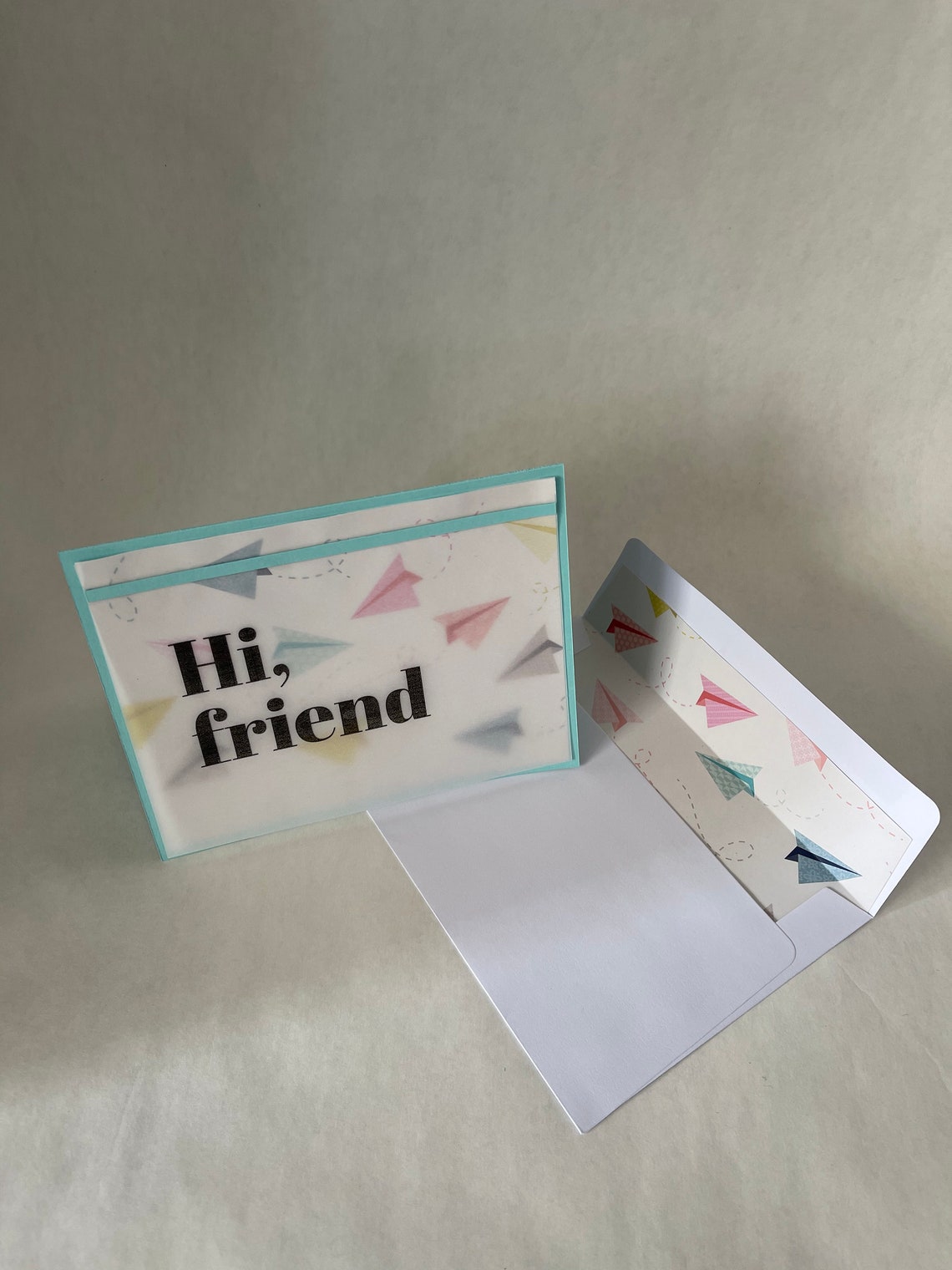 Paper airplane greeting cards Blank 5.5x4.25 cards with | Etsy