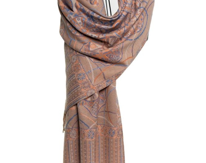 Jacquard pashmina beautiful combination of colors soft evening shawl wrap