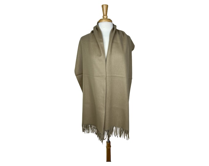 Cashmere Beige Scarf | Very Soft Shawl Wrap | Perfect for Winter | Unisex Pashmina Sand khaki Scarf