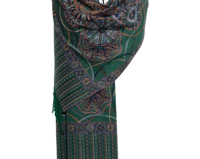 Jacquard pashmina beautiful combination of colors soft evening shawl wrap
