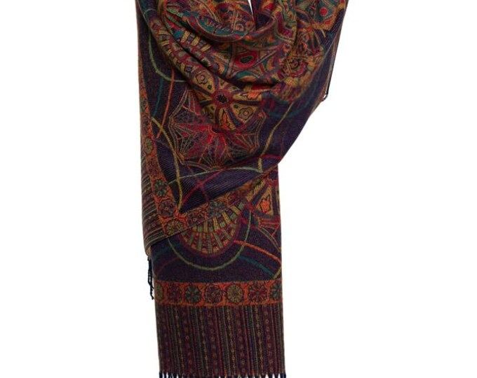 Jacquard pashmina beautiful combination of colors soft evening shawl wrap