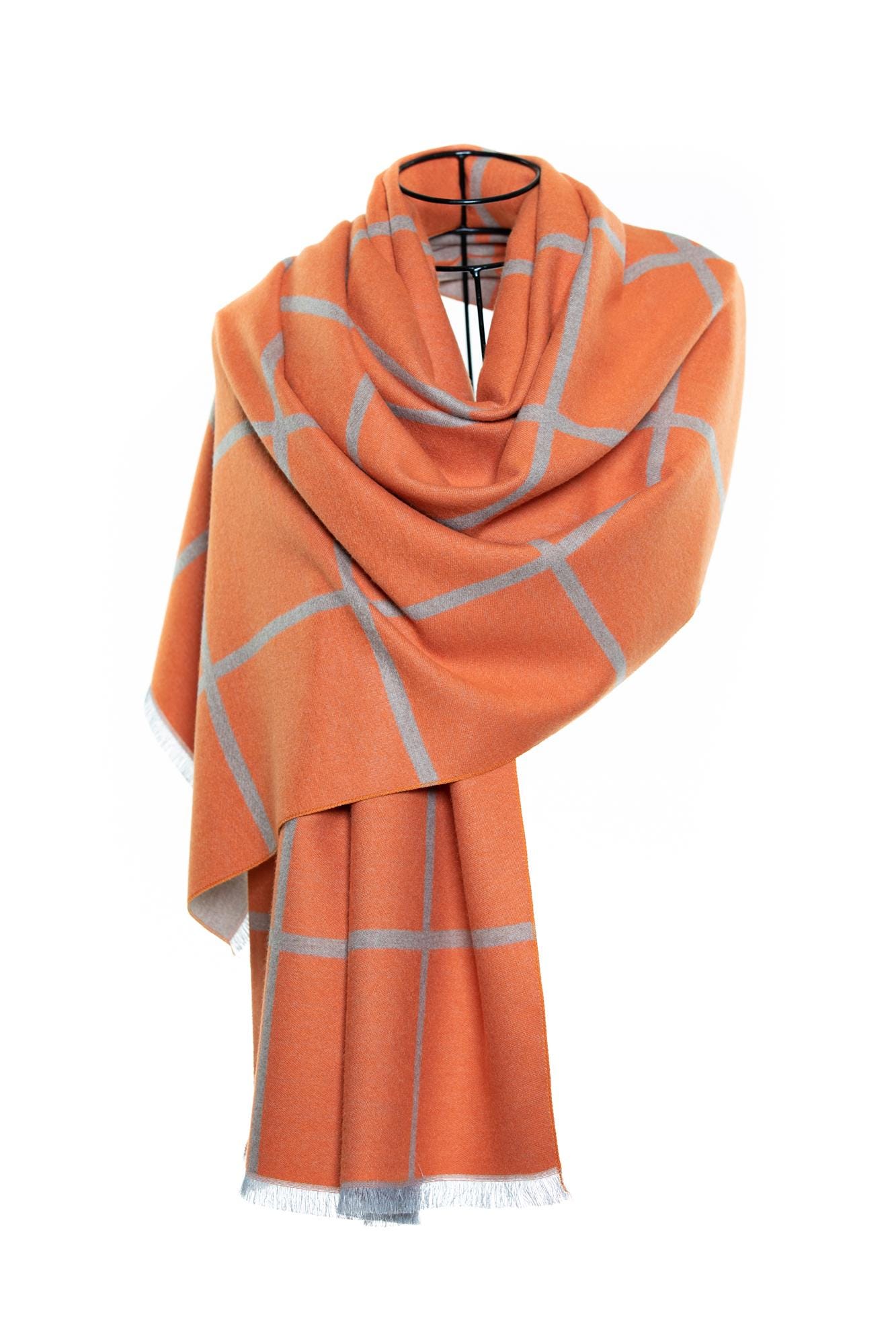 Orange cashmere pashmina sale