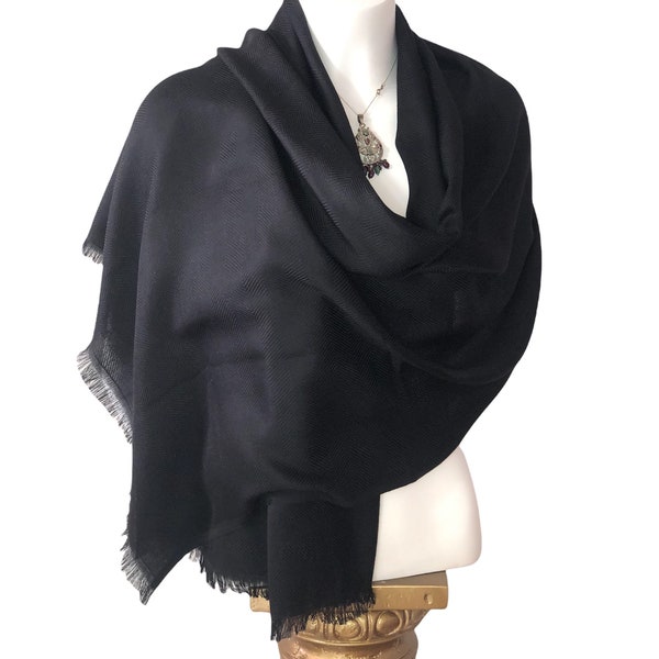Black scarf very soft and warm  unisex man & woman beautiful gift  black shawl