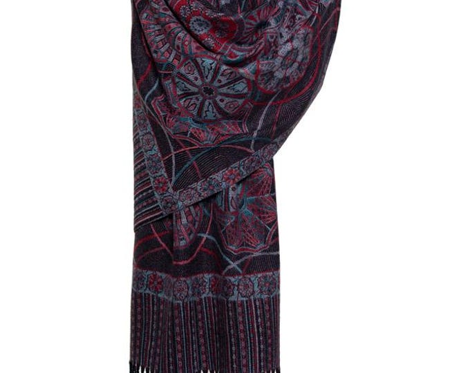 Jacquard pashmina beautiful combination of colors soft evening shawl wrap