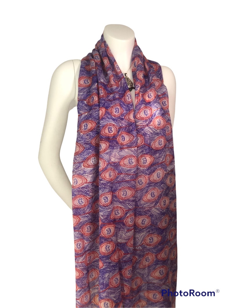 Silk & Cashmere Shawl Printed Beautiful Unique Design Scarf Very Soft ...