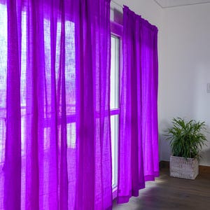 Solid Color Cotton Curtain Set: Custom Size Window Panel Drapes