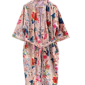 Velvet Kimono Jacket, Women Long Overcoat, Beach Wear Cover Up Rob, Indian Bathrobe