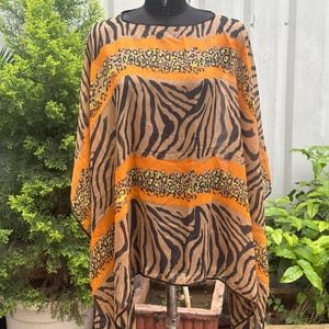 Silk Short Kaftan: Bohemian Beach Cover-Up, Free Size