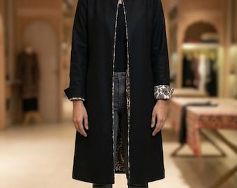 Pashmina Jacket, Overcoat Long Coat, Kashmiri Wool Outwer, Soft Winter Wear Overcoat