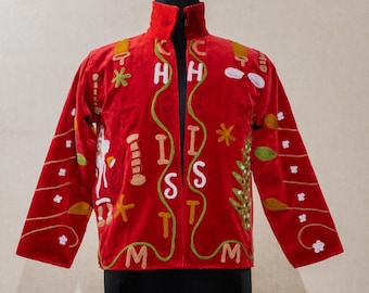 Velvet Suzani Jacket, Bomber Jacket, Women Wear Short Coat, Outwear waistcoat