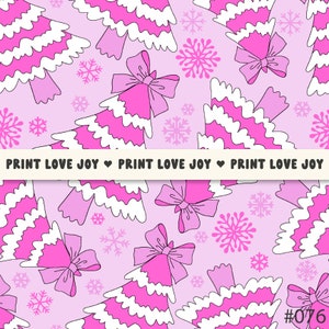 Barbie Pink Christmas tree Seamless Repeat Pattern file for Fabric Sublimation