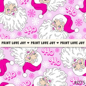 Barbie Pinke Weihnachten Weihnachtsmann Musterdesign Datei für Fabric Sublimation
