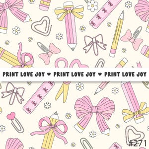 Preppy Teacher Seamless Pattern, Teacher Digital paper, Coquette Back to School Seamless file, Teacher Png, Digital download, Repeat pattern