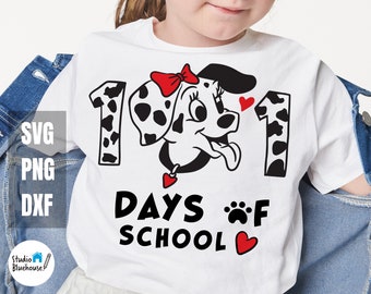 101 Days of School Svg ⟡ 101 Days of School ⟡ 101 Dalmatians SVG ⟡ Kindergarten Svg ⟡ I Survived 100 Days Clipart ⟡ SVG PNG  Cut File